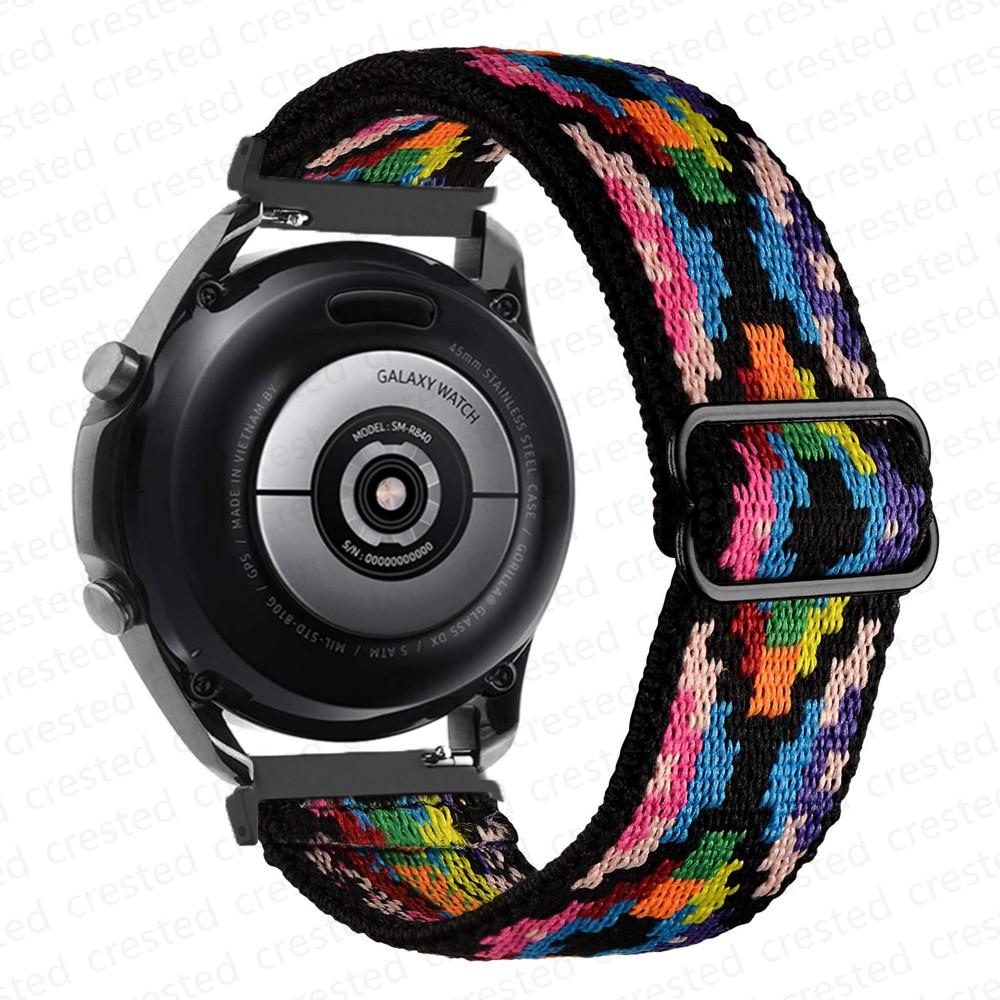 20mm/22mm Armband für Samsung Galaxy Watch 7/FE/6/5/pro/4 44mm 40mm/classic 3/Active 2/46mm Verstellbares Elastisches Nylon Armband