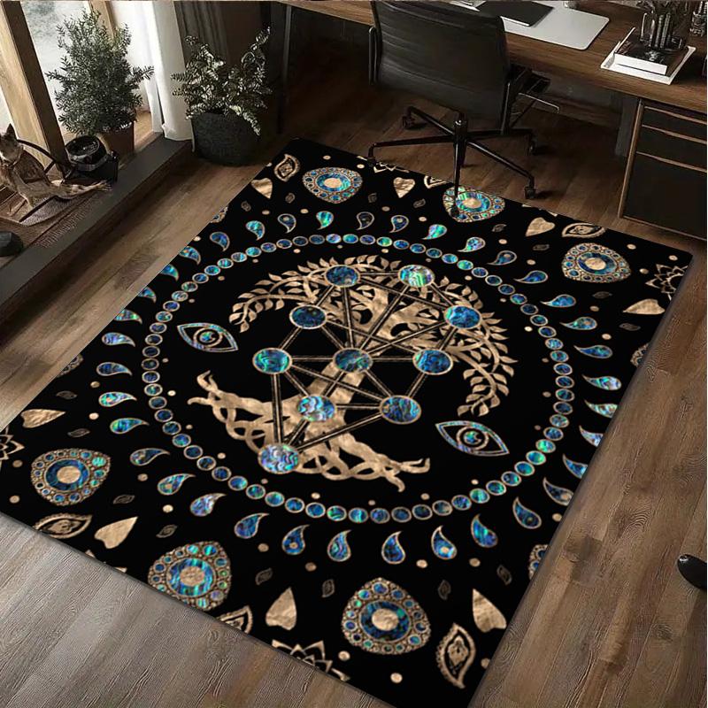 

1Pc Viking Tree Print Rug - home decoration Carpet For Living Room Bedroom Flooring Computer Chair Area Rug 40x60cm( 15x23in )