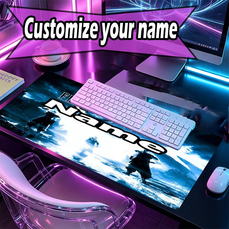 Custom Name Personalized Final Fantasy Pattern Mousepad, Laptop PC Desk Mat, Decorative Desk Mat for Home Keyboard Pad Gift