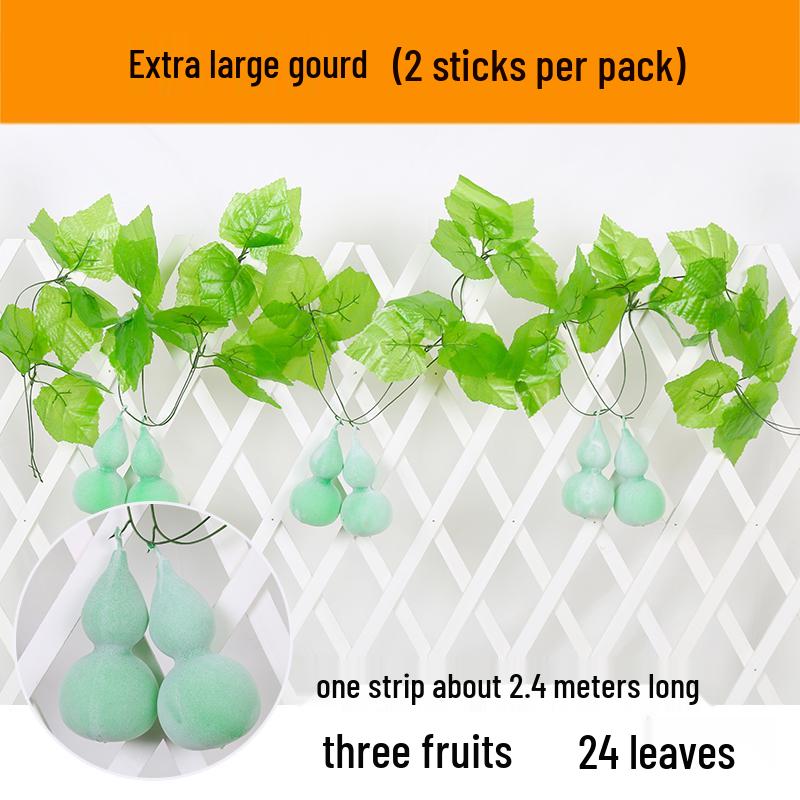 

Artificial Fruit & Vine Ceiling Decoration - Grape Leaf & Gourd Water Pipe Cover