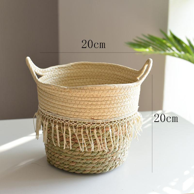 Oversized Straw Pot Extra Large Potted Plant Green Plant Flower Basket Plant Basket Woven Floor-to-Floor Indoor Bonsai