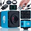 Rosfix Set Microscopio Haumea PRO Serie Nera con Fotocamera 4K – Zoom 6,5–58x | Illuminazione LED 144x | Per SMD, PCB, Educazione