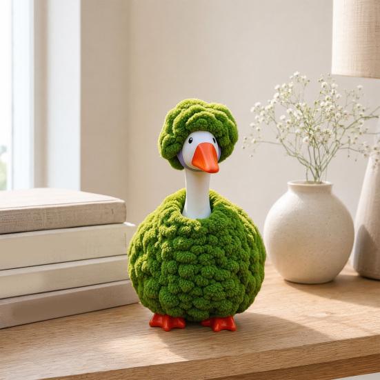 Plush Desk Goose Outfits, Handmade Crochet Goose Clothes and Hat, Porch Goose Statue Clothing, Goose Sculpture Costume for Desktop Decor