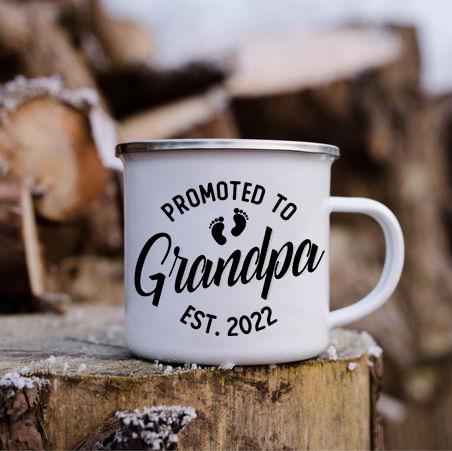 Best Grandpa In The World Print Mug Coffee Mugs Camping Drink Water Cups Vintage Enamel Cups Birthday Father's Day Grandpa Gifts