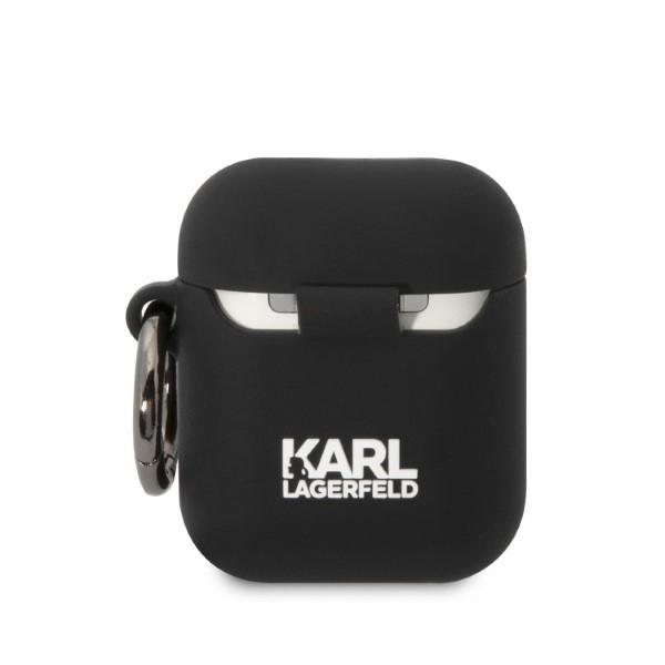 Karl Lagerfeld Kla2Runchk Airpods 1/2Cover Czarny/Black Silicone Choupette Head 3D