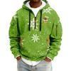 Men's Christmas Print Hooded Half-Zip Casual Sports Sweatshirt