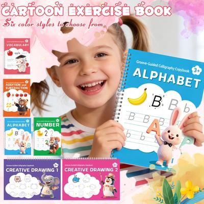 Esta Escritura Ranurada, Adecuada Para Niños de 3 y 8 Años, Presenta Ejercicios de Escritura Profundamente Ranurados—incluyendo Letra, Número, Matemáticas y Dibujo Pract