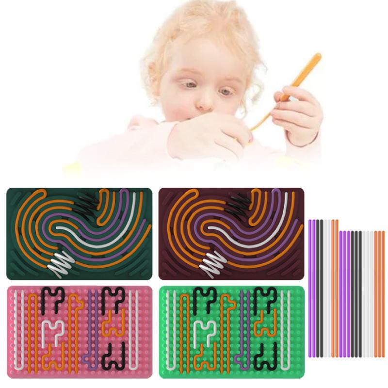 Activity Sensory Square Board Silica Gel Decompression Puzzle Toy Children Fun