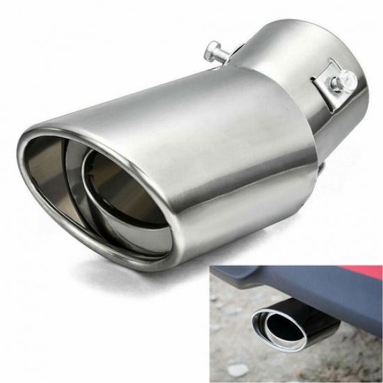 

Car Exhaust Pipe Tail Tip Muffler Rear Round Universal Chrome Stainless Steel D