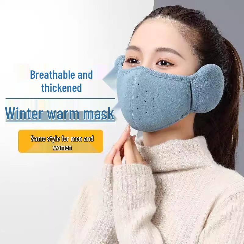 3D Two-in-One Fleece Mask with Velvet, Windproof & Breathable, Ear Protection for Men & Women - Perfect for Autumn & Winter Cycling
