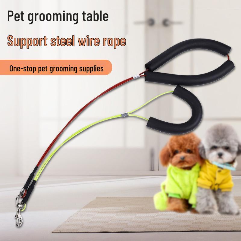 Pet Grooming Table Bracket with Stainless Steel Hanging Rope – Sturdy Tool for Cats and Dogs