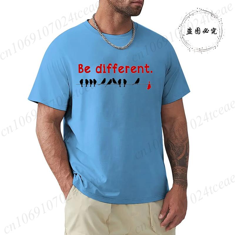 Mens TShirts Clothing Letter Bird Graphic TShirts Round Neck Short Sleeve Casual TShirt Fashion Summer Tshirt Short Sleeve