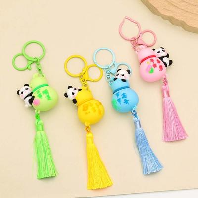Cartoon Panda Dolls Pendant Cute Car Key Ring Lovely Panda Calabash Keychain  Gifts