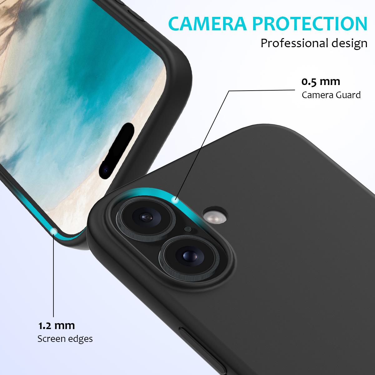 

For iPhone 16 Plus Case Liquid Silicone Soft Lining Back Phone Cover Dark Green