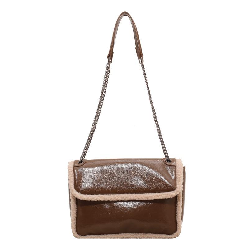 Versatile Fashion Chain Bag Women's Autumn and Winter New Lamb Wool Stray Bag Single Shoulder Oblique Span Wool Trendy Women's Bag