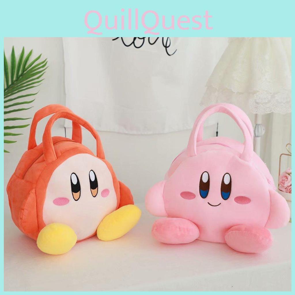 Star Plush Kirby Portable Tote Handbag Clutch Large Capacity Bento Lunch Bag