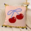 Flower Ins Simple Art Cushion Cover Silky Short Plush Invisible Zipper Dustproof Sofa Pillow Case For Home Decor