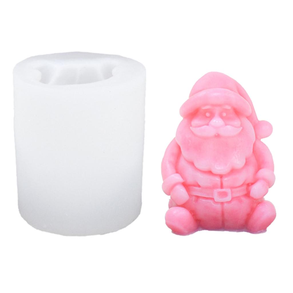 Christmas Santa Candle Mold Santa Candle Silicone Mold for DIY Candle Soap Plaster Ornament Cake Fondant Decoration
