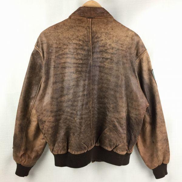 70. léta?/1978 Letecká bunda A-2 U.S.. Kožená bunda Armádního letectva Hnědá velikost L(POUŽITÝ)
