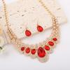 Jewelry Popular Hot-selling Big Gem Necklace Earrings Set European and American Exaggerated Temperament Fashion Flash Diamond