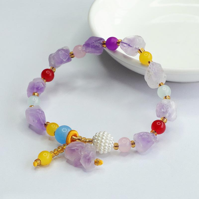 Браслет Хуан Ю Аметист - Девять Пурпурных Огненных Ли Ручная Веревка Драгоценные Украшения Irregular