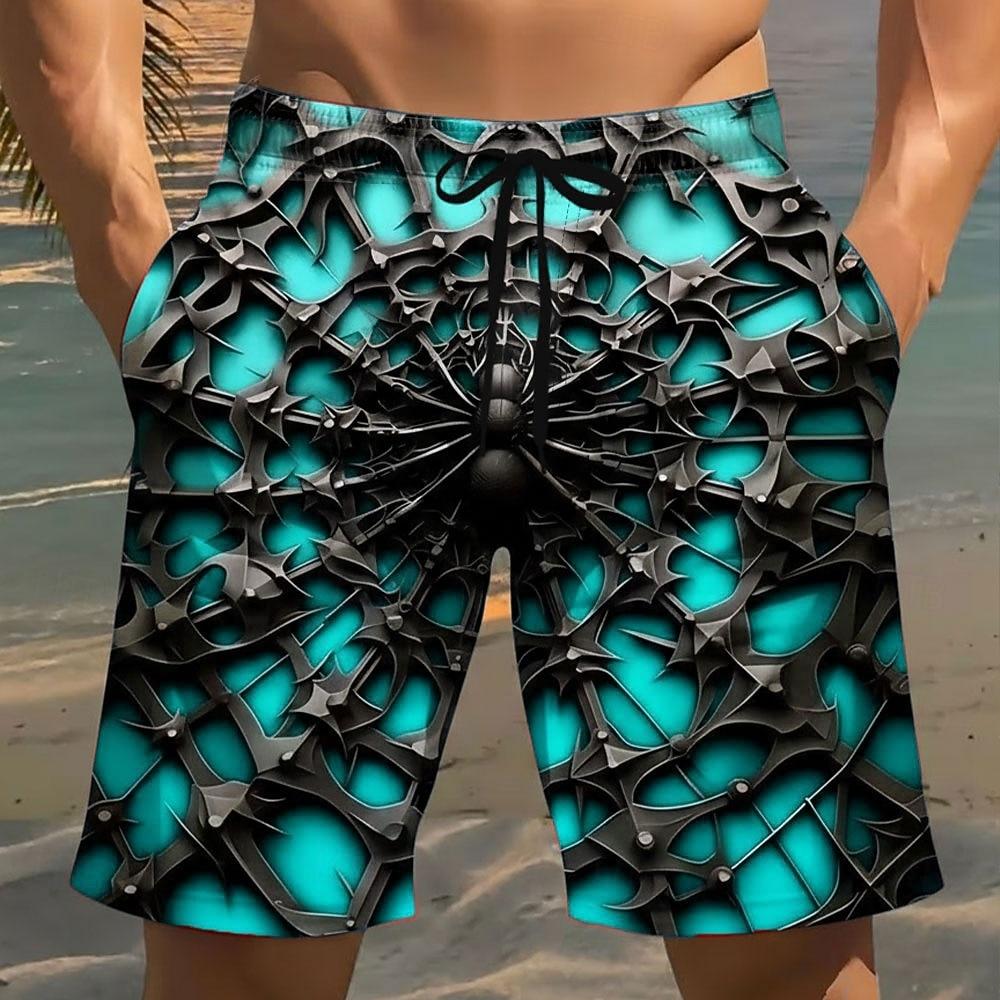 Men's Animal Spider Swim Trunks Swim Shorts Board Shorts Mid Waist Gothic Casual Daily Beach Vacation Wear