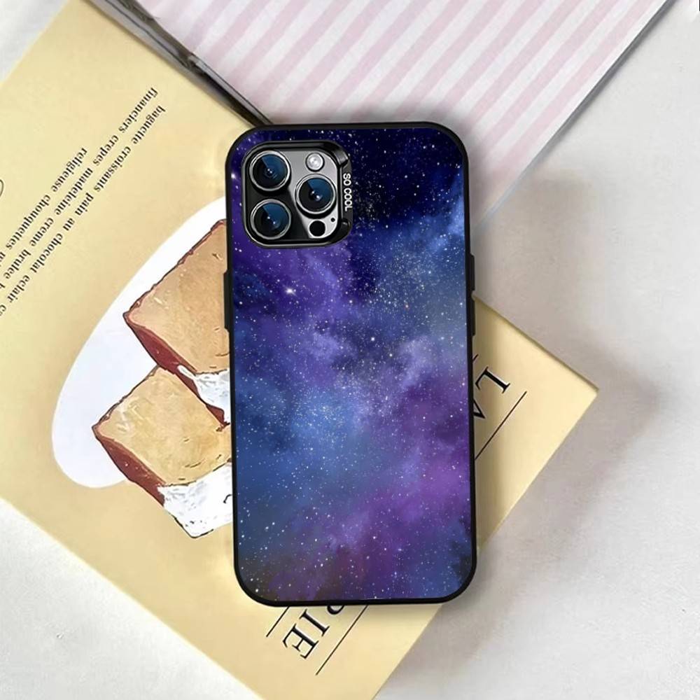 Milky Star Phone Case For iPhone 17,16,15,14,13,12,11 Plus,Pro Max,XS,Colored Silver Plated Inside Cover