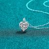 New Deyi S925 Sterling Silver Moissanite Heart Pendant Necklace - Women's Minimalist Love Clavicle Chain