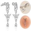 Faux Fake Belly Butterfly Fake Belly Piercing Clip On Umbilical Navel Fake Pircing Zircon Cartilage Clip On Earring Body Jewelry