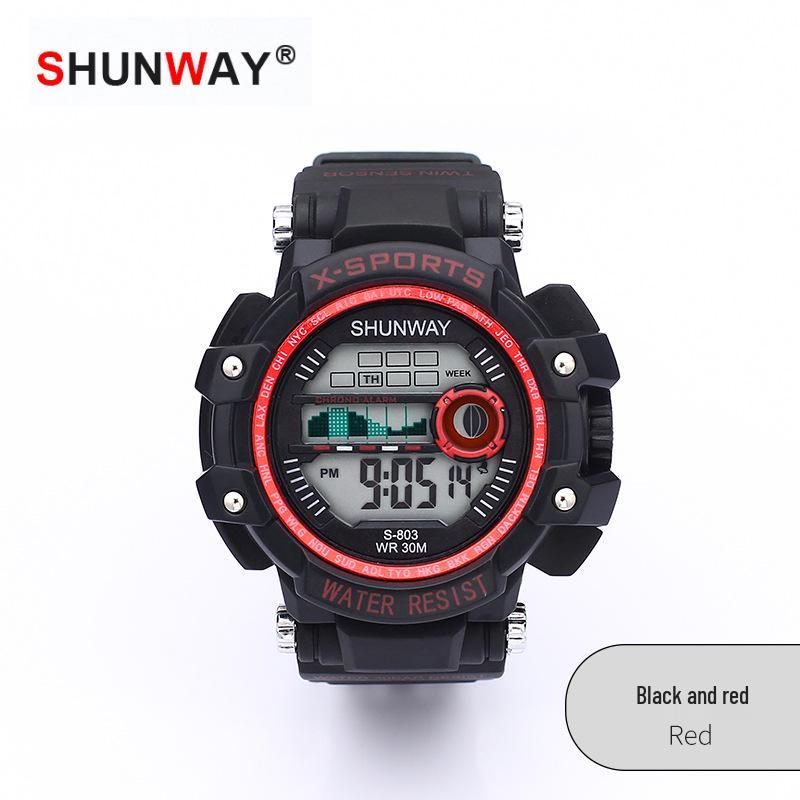 Ceas LED pentru tineret, luminos, rezistent la apă, cronograf sport multifuncțional