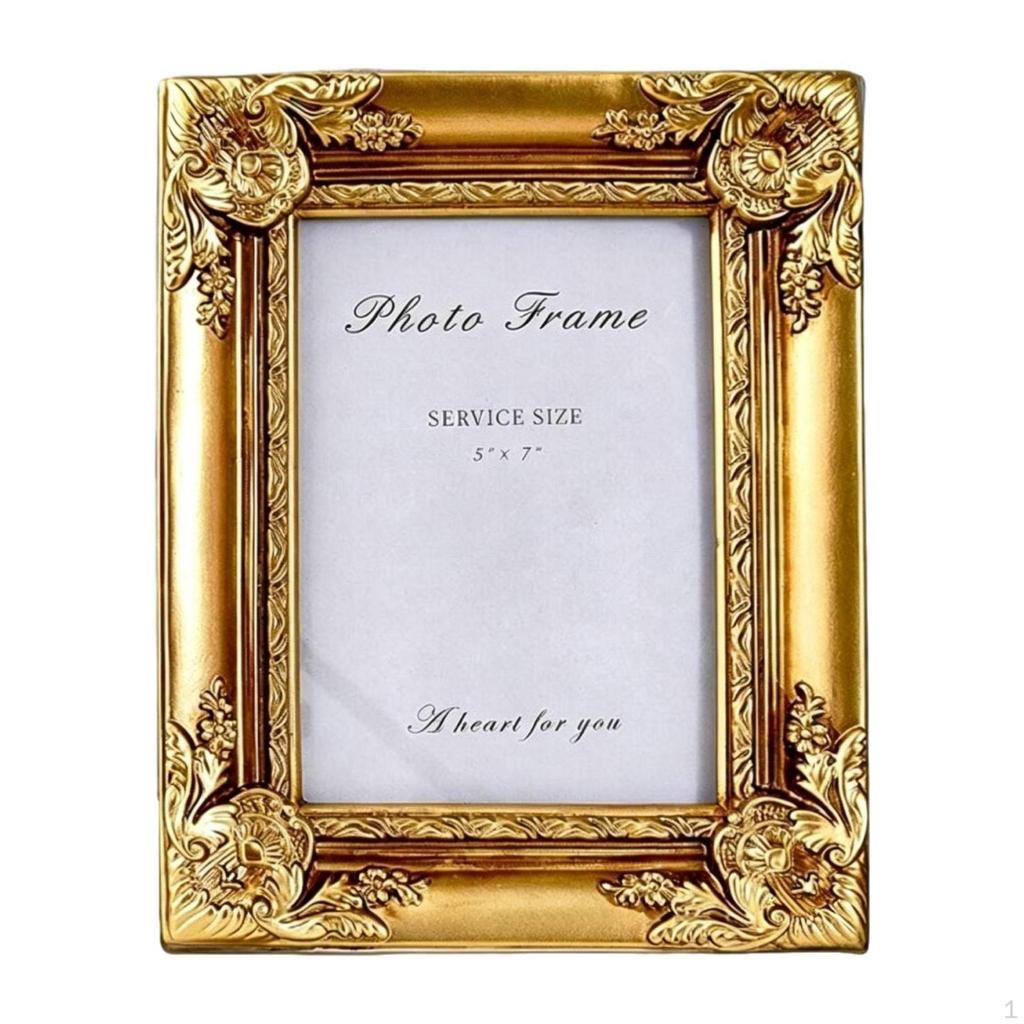 Cadre Photo Orné Floral Résine Décoration de Table Motif Volute Style Européen Classique a