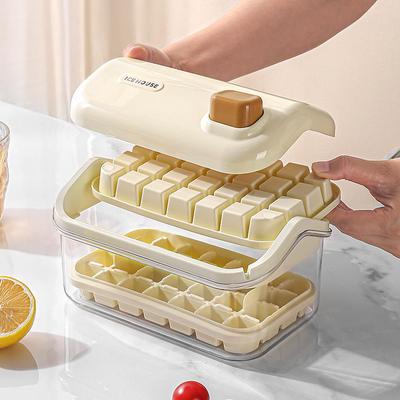 1PC Press The Ice Grid Household Ice Making Mold with Cover Food Grade Ice Model Refrigerator Homemade Frozen Ice Cubes