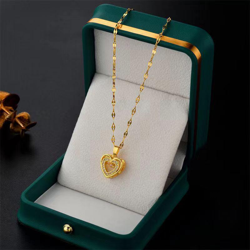 Korean Style Lively Heart Necklace for Women - Non-fading Titanium Steel High-end Clavicle Chain, Niche Design