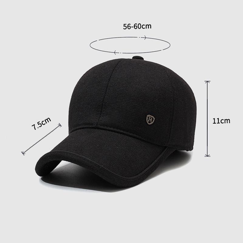 Autumn Winter Men's Ear Protection Cotton Cap Velvet Warm Baseball Cap Middle-aged And Elderly Outdoor Windproof Coldproof Cap