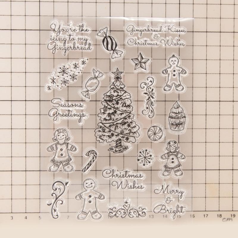 7 Stück Weihnachts-Themen-Dekorative Stempel Klare Silikonstempel für Kartenherstellung Journal Planer Scrapbooking Dekoration