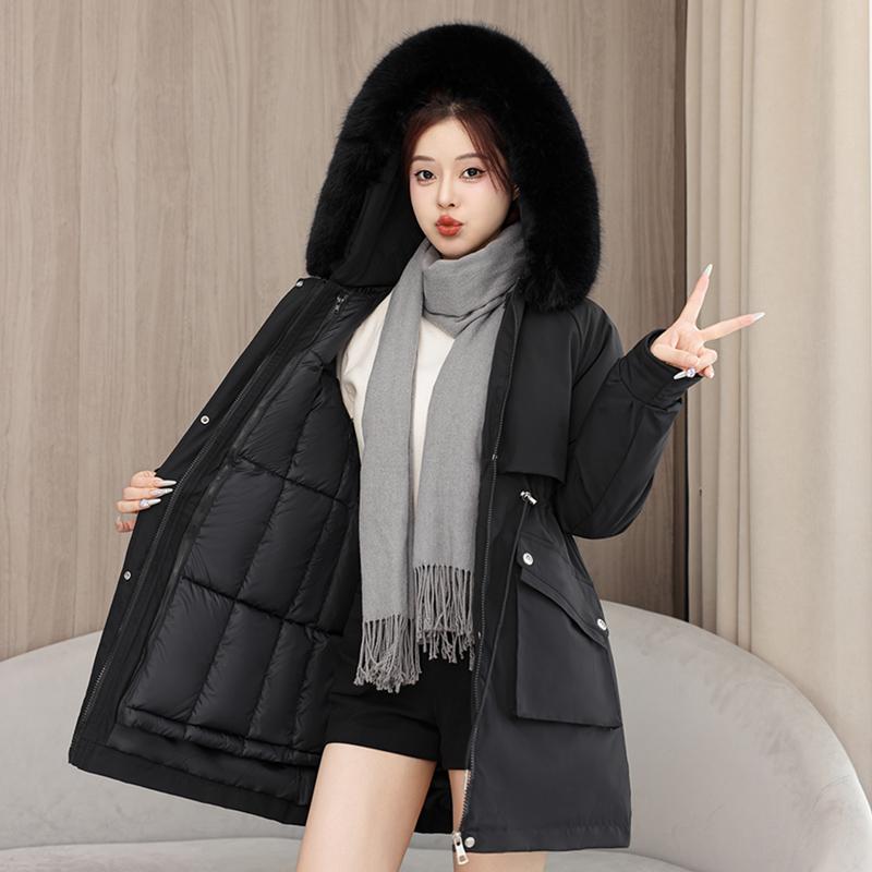 Autumn Winter Thicken Warm Parka Women Casual Sweety Solid Color Big Pocket Loose Hooded Coat Jackets Outwear