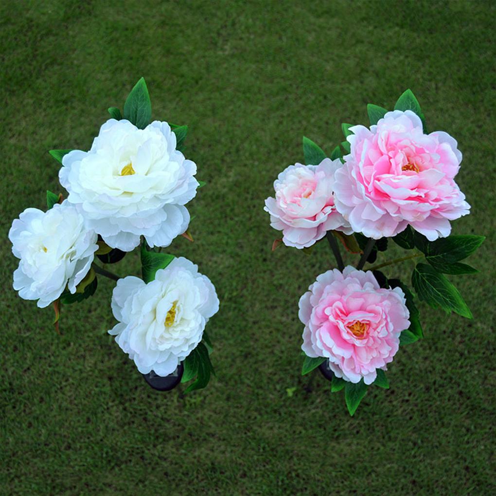 Solar Peony Flower Lamp Gift Choice For Garden Enthusiasts Gentle Illumination Peony Flower Lights