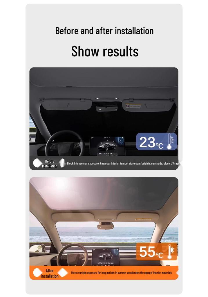 Tesla Model 3/Y/YL/YS Windshield Sunshade - Heat Insulation Sun Umbrella