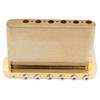 Musiclily Ultra Pitch Brass Style Tremolo Knife for Electric Gold 10.5mm 6-Screw Bridge, Edge, Strat-Style Guitars,