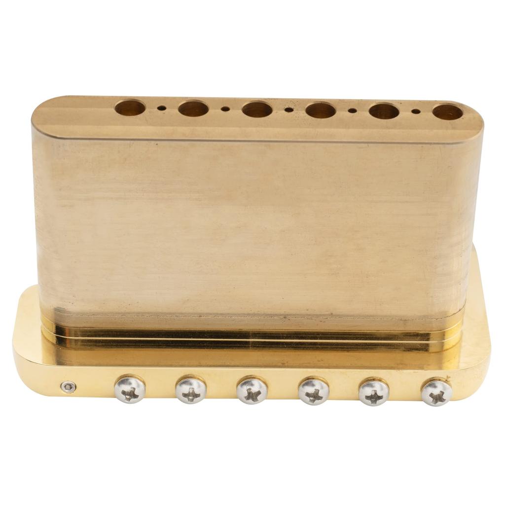 Musiclily Ultra Pitch Brass Style Tremolo Knife for Electric Gold 10.5mm 6-Screw Bridge, Edge, Strat-Style Guitars,
