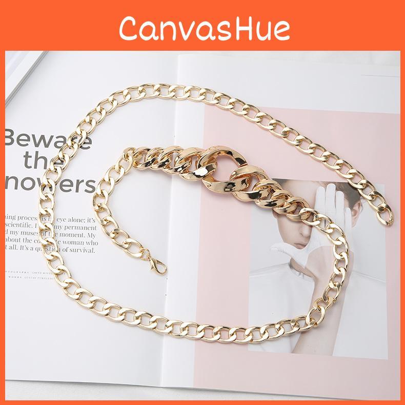 Womens Metal Chain Waist Chain With Round Buckle Versatile Belt For Autumn And Spring