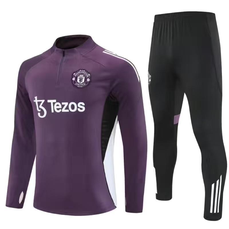 Höst Och Vinter Het Manchester United Träningsställ Arsenal Långärmad Halvdragkedja Fotbollströja Barns Vuxen Kostym