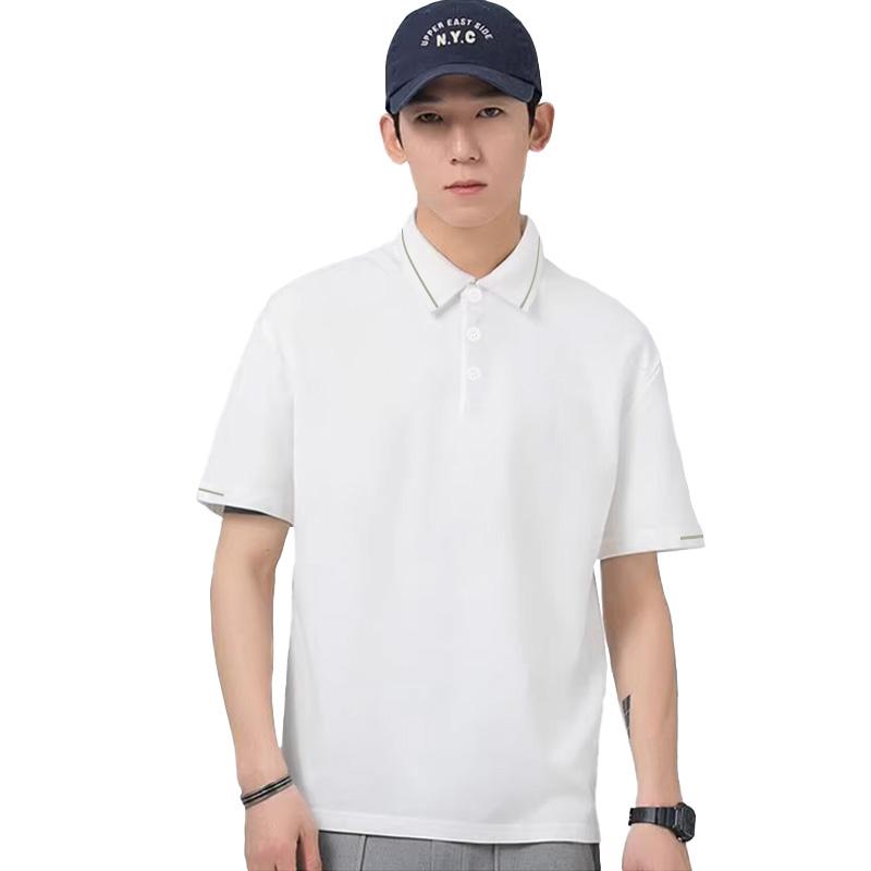 Li Ning Logo Cotton Breathable Solid Color College Style Sports Casual Short Sleeve Polo Shirt Unisex Polo Shirts LSKS110-2