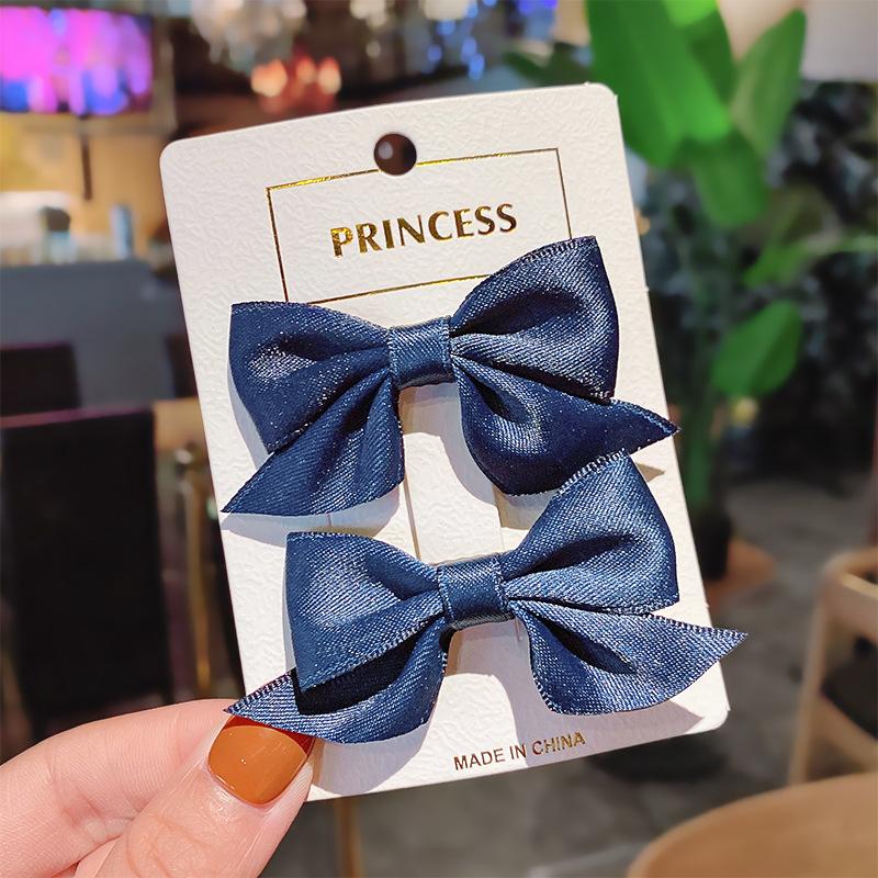 2pcs/set Solid Bow Hair Clips For Girls Sweet Hair Ornament Kids Hairpins Barrettes Hairgrip Children Fashion Hair Accessories