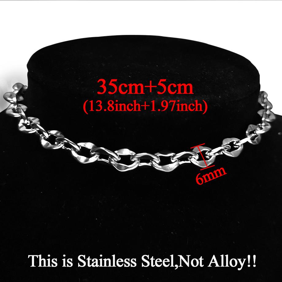 

Men s Thick Cuban Link Choker Necklaces Male Silver Color Stainless Steel Rapper Neck Chains for Women Men Hip Hop Jewelry Gift