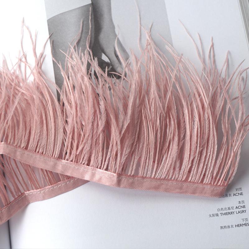 Verschlüsselter Federstoffstreifen 10-13 cm Straußenhaar Stoffkante Kleid Lateintanzrock Stoffband Hut Dekorationsmaterial