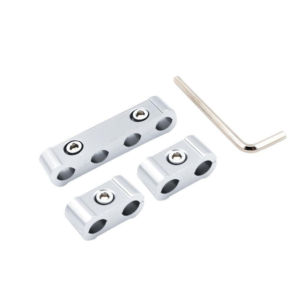 

3pcs Aluminum Spark Plug Wire Dividers Cable Management Wire Separator Car Modification серебряный