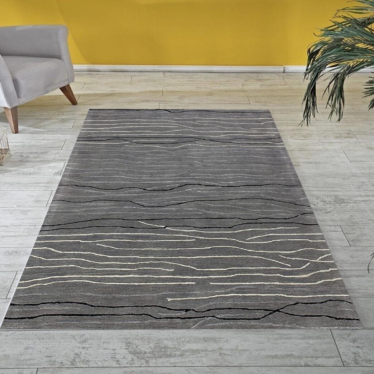 

Декоративный нескользящий моющийся ковер с цифровой печатью DOT-MLN-074 40 x 60 серый