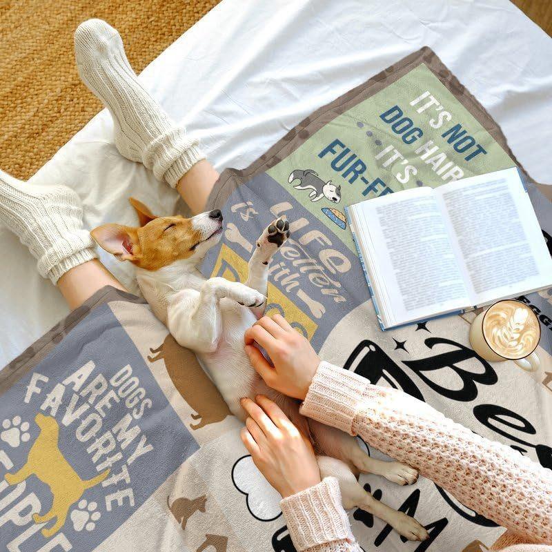 Dog Theme Digital-printed Polyester Bedroom Velvet Flannel Soft Sofa Cover Blanket Fleece Soft Sofa Cover Blankets for Beds