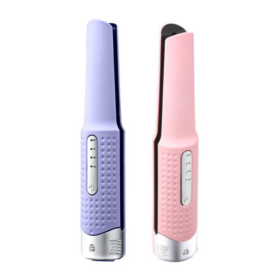 Portable Cordless Hair Straightener 4 Temperature Modes Adjustable Fast Heating 2-In-1 Dual Purpose Curling Wand Flat Iron Electric Hair Styling Tools